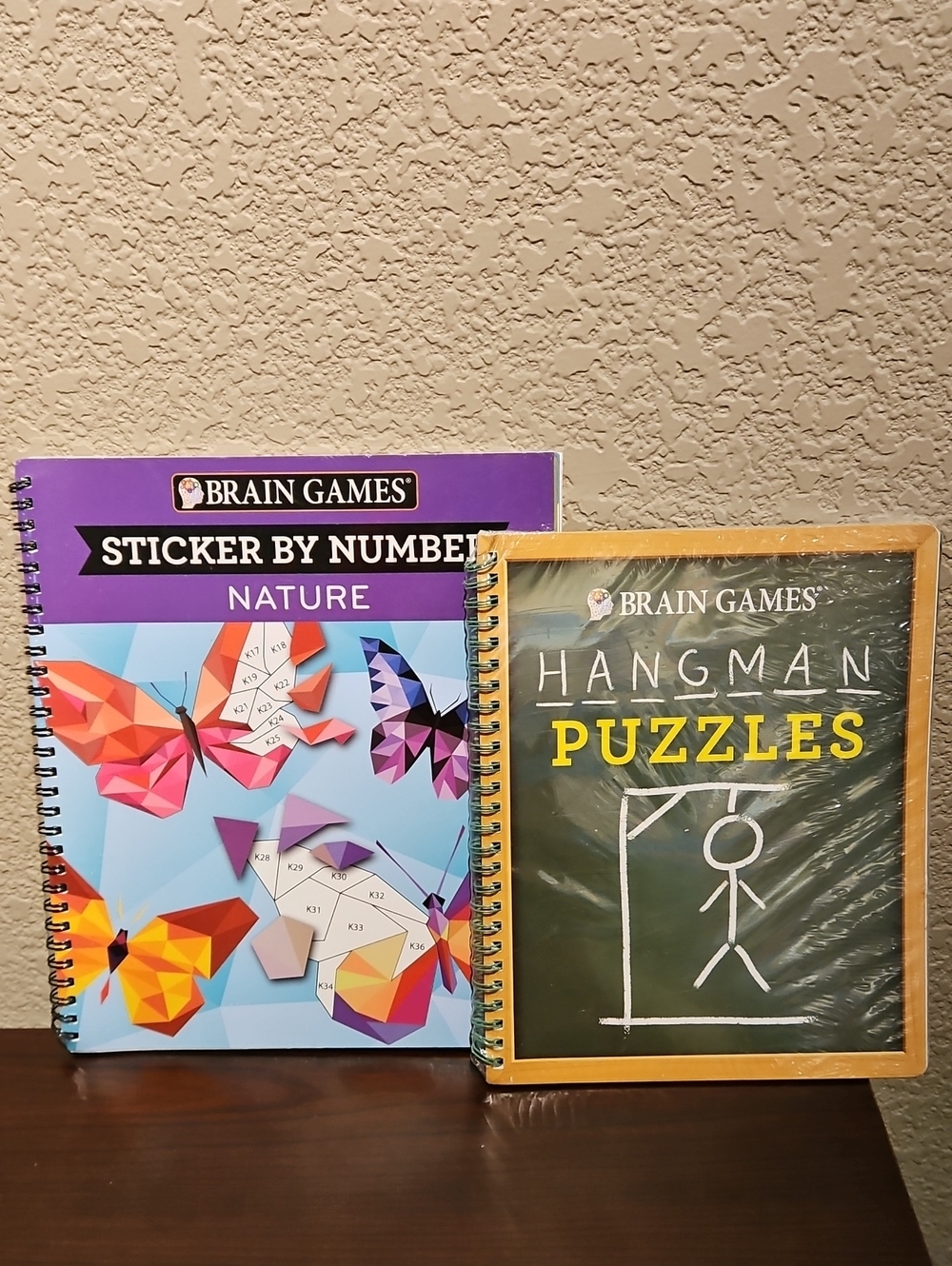 Brain Games - Hangman Puzzles Book & Sticker By Number Nature Book